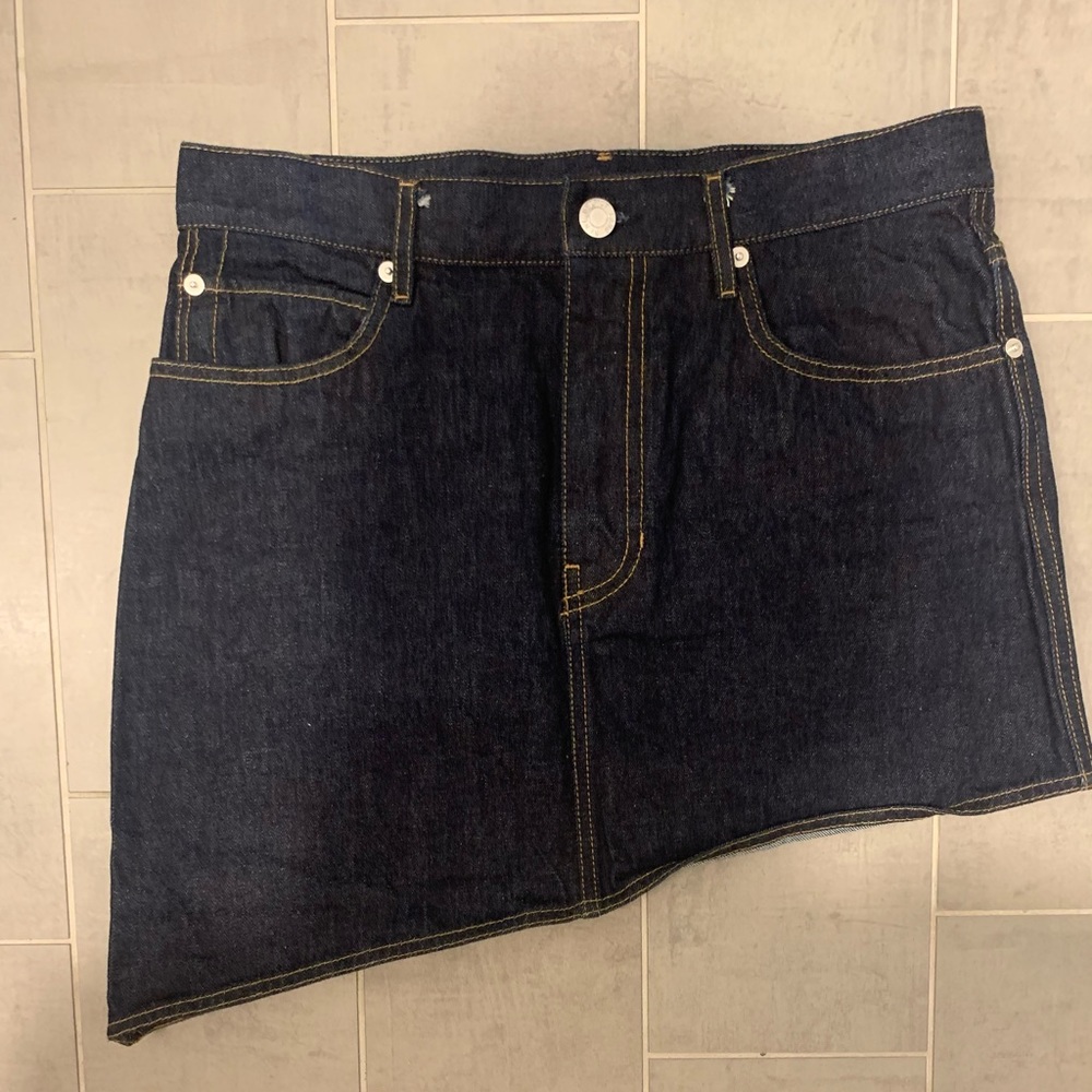 Helmut Lang asymmetrical denim skirt, size 6